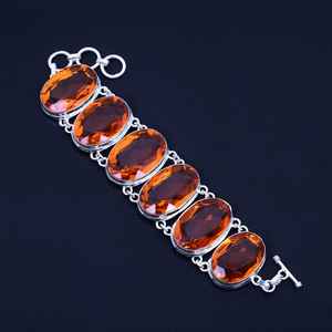 Pulsera de Citrino Facetado, Plata de Ley 925, Joyería Bohemia Hecha a Mano, Piedra Preciosa Natural, Pulsera para Mujer, Venta al por Mayor - Product Image 6