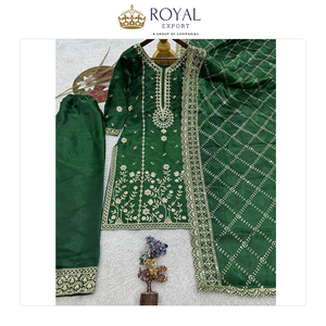 คอลเลคชั่นชุดชาราร่างานแต่งงานผ้าไหมแท้คุณภาพดีที่สุด ดีไซน์ทันสมัย สวยงาม พร้อมงานปักเลื่อมหนัก - Product Image 2