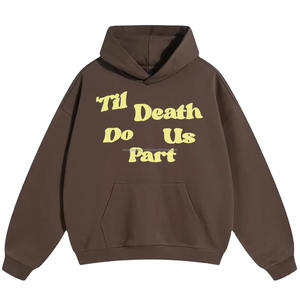 Sudadera con capucha de color personalizado para hombre 100% algodón polar invierno bordado hombro caído manga larga - Product Image 5