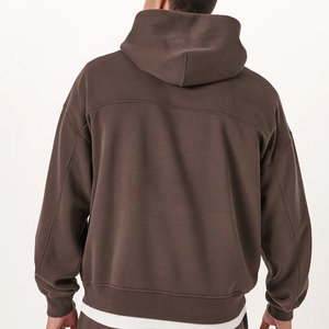 Men's Oversized Pullover <b>Hoodie</b> With Drawstring Free Crossover Hood Drop Shoulders Front Kangaroo Pocket And Ribbed Cuffs - Product Image 3