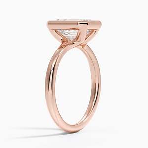 Modern Classic Solitaire <b>Ring</b> with Elegant 14K Rose Gold Bezel Setting - Product Image 2