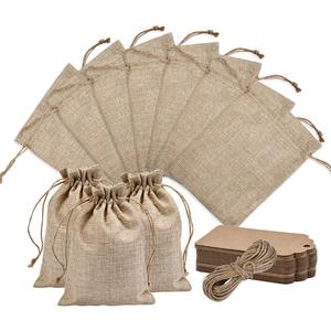 5x7 Jute Burlap <b>Drawstring</b> <b>Pouch</b> Cosmetic Bag Candle Souvenir Gift Eco-Friendly Packaging Small Custom Logo - Product Image 2