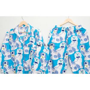 ชุดนอนผ้าฝ้ายพิมพ์ลายสุนัขสุดชิคสำหรับผู้หญิง ชุดนอนน้ำหนักเบาระบายอากาศได้ดีพร้อมดีไซน์มีสไตล์ เหมาะสำหรับค่ำคืนฤดูร้อน - Product Image 6