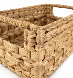 Panier de rangement KIARA S en jacinthe d'eau naturelle, tissé à la main, organisateur écologique, fournisseur en gros - Product Image 1