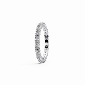 Anillo de Diamantes Cultivados en Laboratorio CVD, Redondos, de Oro Blanco de 18K, con Certificación IGI, Tipo Eternity - Product Image 1