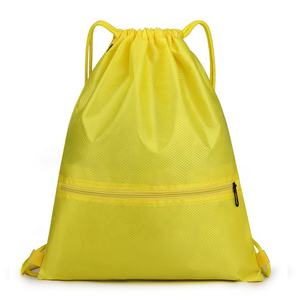 <b>Backpack</b> with Front Zip Pocket Lightweight Nylon Gym Bag Unisex Casual Style Solid Color - Product Image 3