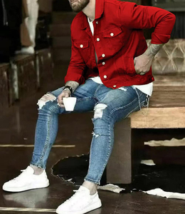 Men's Stylish Winter Formal <b>Denim</b> <b>Jackets</b> Casual Breathable Windproof High Quality <b>Customized</b> Logo Print for Wholesale price - Product Image 5