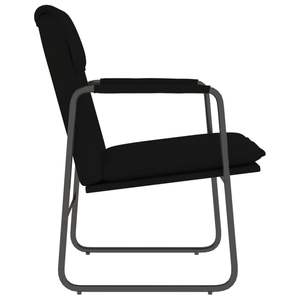Sillón Individual Negro de Cuero Sintético con Estructura Metálica y Madera Contrachapada - Silla para Sala de Estar - Product Image 4