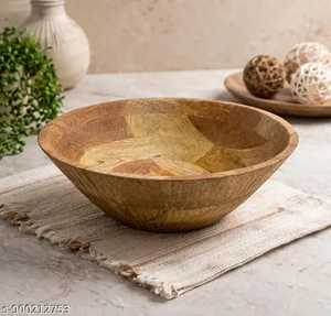Tazón de servir de madera natural hecho a mano, diseñado para una comodidad elegante y práctica en el día a día. - Product Image 4