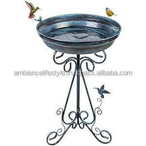 Bain d'oiseaux en métal durable pour jardin, base robuste, revêtement résistant aux intempéries, parfait pour les oiseaux et la beauté du jardin. - Product Image 6