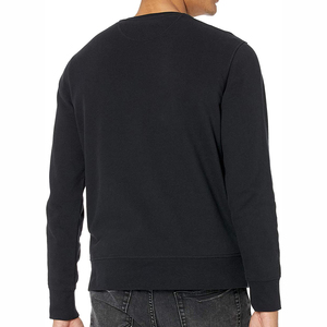 2026 New CustomiMen's Black 100% Cotton <b>Half</b> <b>Zip</b> Fleece Crew Neck Oversized Fit Breathable 350g Front Casual Winter Sweatshirt - Product Image 5