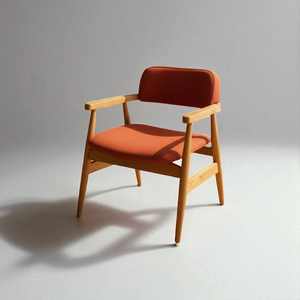 เก้าอี้รับประทานอาหารไม้สักแท้ทรงทันสมัย ดีไซน์ตามหลักสรีรศาสตร์ พร้อมพนักพิงหุ้มผ้าเนื้อบางเบา เฟอร์นิเจอร์หรูหราสำหรับธุรกิจบริการ - Product Image 3