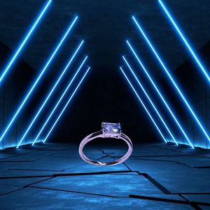 Anillo Clásico de Plata de Ley 925 Chapado en Oro con Topacio Azul para Mujer, Joyería para Bodas - Product Image 4