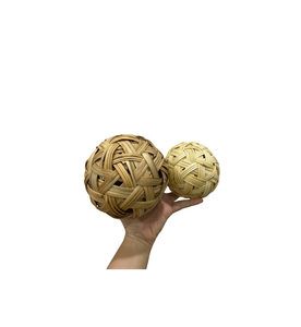 Jeu de boules en rotin Seapak takraw vintage du Vietnam, décoration de noël écologique, boule en osier en forme de taille personnalisable - Product Image 4