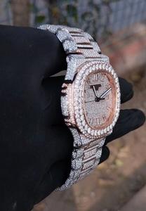 Reloj Moissanite con Incrustaciones de Diamantes para Hombre, Reloj de Pulsera Mecánico Automático de Lujo con Visualización de Fecha, 5ATM, Relojes de Diamantes para Hombre - Product Image 2