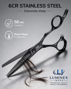 NYBL-55 5.5inch Straight <b>Left</b>-<b>handed</b> <b>Scissors</b> JAPAN 440C Sharp 58-59HRC Hardness Stainless Steel Handle Barber Shears Hair 28 - Product Image 5