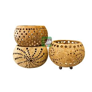 Lámpara Colgante Hecha a Mano con Cáscara de Coco, Estilo Bohemio, Redonda, para Decoración de Interiores, Sala de Estar - Product Image 5