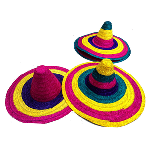 Chapeau de paille Sombrero mexicain naturel du Vietnam à large bord pour décorations de fête et protection solaire estivale 99 Gold Data - Product Image 1