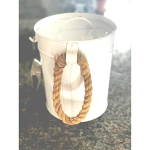Modern Design Metal <b>Ice</b> Bucket White Powder Coated Bowl Shape With Rope Handle Beverage Tub for Bars Wine Bottles Parties - Product Image 1