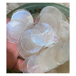 Natural Capiz <b>Shell</b> Seashell Disc Double Hole Handmade Modern Luxury Wedding Pendant White Iridescent Hanging <b>Ornament</b> Craft - Product Image 5