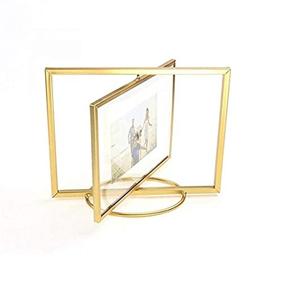 American Looking Triangular Shape Double Sided Wooden Photo <b>Frame</b> With <b>Black</b> Powder Coated Finishing For Dinning And Side Table - Product Image 3