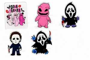 Soporte Magnético Acrílico para Pestañas con Diseño de Terror de Halloween, Liso y Duradero, para Pinzas y Pestañas - Product Image 1
