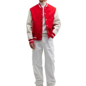 Chaqueta de béisbol con mangas liso de cuero de alta calidad personalizada al por mayor para hombre Letterman Varsity 2026 - Product Image 3