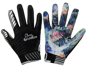 New Arrival Custom American Football Gloves Full Finger <b>Sticky</b> Grip <b>Hook</b> Loop Closure Breathable Unisex Sports Gloves - Product Image 2
