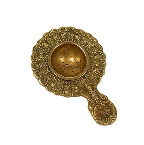 Hot selling deep bowl brass <b>tea</b> strainer loose leaf <b>tea</b> filter traditional <b>tea</b> <b>infuser</b> kitchen <b>tea</b> accessory durable design best - Product Image 2