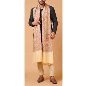 Handcrafted Embroidered Pashmina Wool <b>Shawl</b> Luxury Soft Warm Breathable Traditional Solid Elegant Winter <b>Wrap</b> for Men - Product Image 1