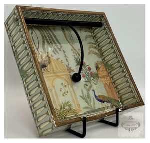 Bandeja Rectangular Decorativa de Madera con Diseño Floral Grabado, Estilo Art Deco, Incluye Soporte para Mesa de Comedor, Ramadán - Product Image 1