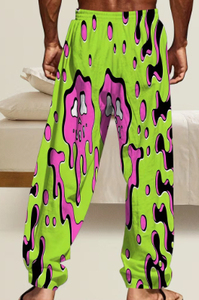 High Quality Men Streetwear Pants <b>Slime</b> Slit Pattern Pink Green Graphic Printed Trousers Custom Plus Size Casual Sweatpants Men - Product Image 4