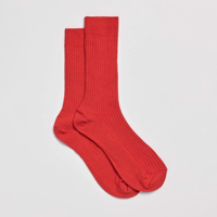 Chaussettes de sport classiques unisexes pour hommes, couleur rouge unie, durables, avec logo personnalisé imprimé numériquement, écologiques, en laine/cachemire/coton