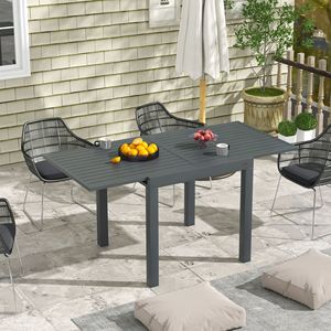 Tavolo da Pranzo Estensibile in Alluminio per Esterni, Grigio, Dimensioni Adattabili per 4-6 Persone - Product Image 2