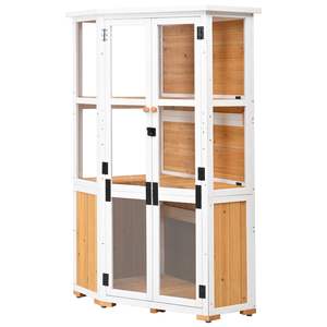 TOPMAX 63 ''altezza giardino legno armadietto di stoccaggio per attrezzi all'aperto capannone porta chiusa a chiave giallo Mini serra telaio freddo - Product Image 6