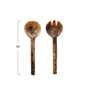 Custom Color Choice Handmade Resin Serving Spoon and Fork for Kitchen Dining <b>Table</b> Wedding Party Hotel Use Kitchen Salad Server - Product Image 1