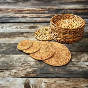 ชุดจานรองแก้วหวายสานลายดอกไม้แบบคลาสสิก ผลิตภัณฑ์รักษ์โลกจากธรรมชาติ ผลิตในเวียดนาม - Product Image 1