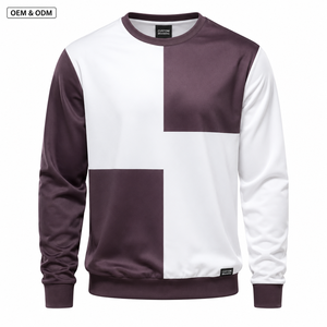 Sweat-shirts d'hiver personnalisés pour hommes, style streetwear, en polaire, mélange polyester/coton, écologiques, respirants, color block, coupe classique - Product Image 1