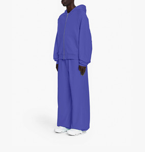 Nueva Sudadera con Capucha y Cierre para Hombre, en Tela Resistente, Color Morado, 100% Algodón Felpa, Ecológica, Informal, para Invierno - Product Image 5