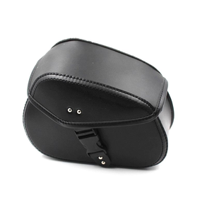 Motorcycle Double-layer Leather Saddle Bag Waterproof Tool Bag for Black Leather Saddle Bag with Snap Closure for Motorcycle Use - Product Image 2
