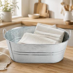Cubo de Hielo de Acero Galvanizado con Asas Laterales, Recipiente de Almacenamiento de Metal Plateado para Enfriar, Servir Comida en el Hogar, Cocina, Fiestas y Mesa - Product Image 2