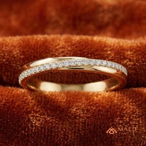 Bague fine en moissanite dorée, élégante, pour femme, bijoux de fiançailles, style New York, cadeau de luxe - Product Image 5