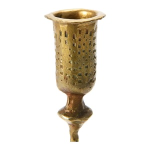 Decorative Antique <b>Brass</b> <b>Candlestick</b> Holder with Perforated Design for Home Decoration Durable Metal Finish Home Decoration - Product Image 3