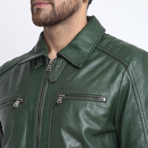 Custom New Premium Design Coated Leather Fabric Waterproof Motor Bike Fashion <b>Jackets</b> with Stand Collar and Front Logo for <b>Men</b> - Product Image 6