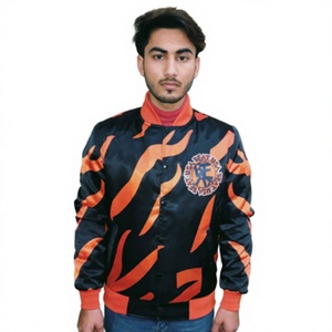 Custom Embroidery <b>Letter</b> Patches Vintage 3D Embroidery Satin Varsity <b>Jacket</b> High Quality 100% Polyester Quick Dry Custom <b>Men</b> - Product Image 1