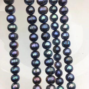 Perles d'eau douce bleu-vert AA 7-8mm, perles de pomme de terre, haute brillance, brin lâche, pour la fabrication de bijoux, vente en gros, tendance - Product Image 1