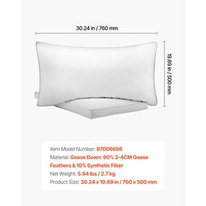 Cuscini da letto di lusso per hotel, misura Queen, riscaldabili, set da 2, con imbottitura alternativa originale da 1000g, supporto per il sonno - Product Image 4