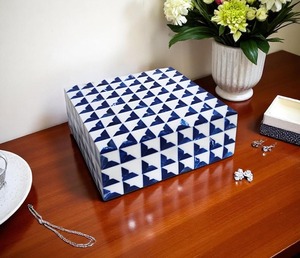 Luxury Handmade Bone Inlay Jewelry Storage <b>Box</b> for Rings <b>Earrings</b> and Accessories - Product Image 3