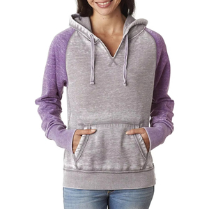 Sweat à capuche pour femme en mélange polyester/coton de haute qualité, style streetwear, coupe confortable, effet délavé à l'acide, avec fermeture éclair sur le devant - Product Image 4