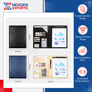 Carpeta de Presentación de Negocios de Cuero PU Hecha a Mano de la Mejor Calidad, Modelo 16, con Anillas, Personalizable con Logotipo - Product Image 4